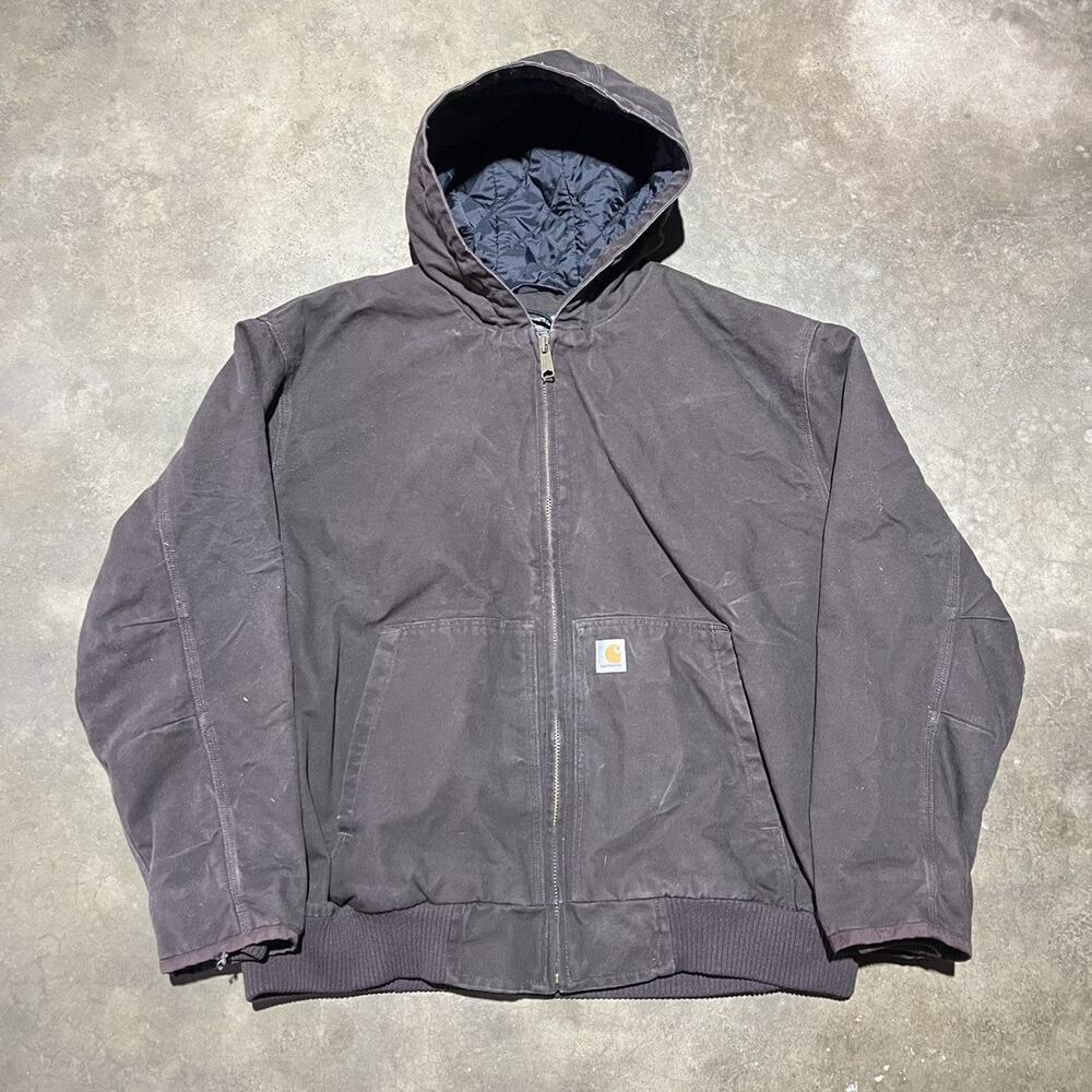 Vintage Y2k Carhartt Brown Hooded Workwear Jacket